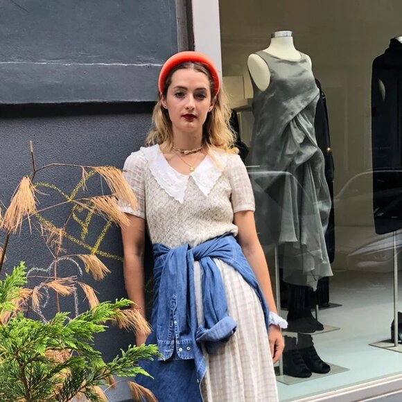 NWOT Magda Padded Grey Leopard Print Velvet Headband - Picture 5 of 7